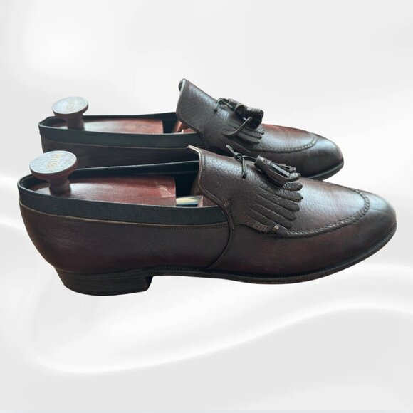 Rare Vintage Banister Tassel Loafers Men’s 10.5B Brown Leather Dress Shoes Made main image 6